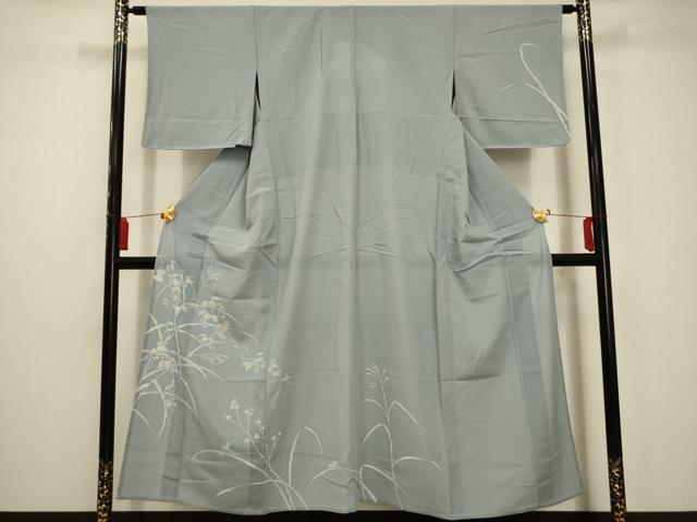 平和屋着物＊夏物　訪問着　絽　草花文　蟋蟀　正絹　逸品　AAAY6937sx