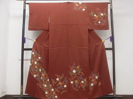 平和屋着物■訪問着 刺繍 花唐草文 金彩 逸品 CAAF0217ev 平和屋着物■訪問着 刺繍 花唐草文 金彩 逸品 CAAF0217ev