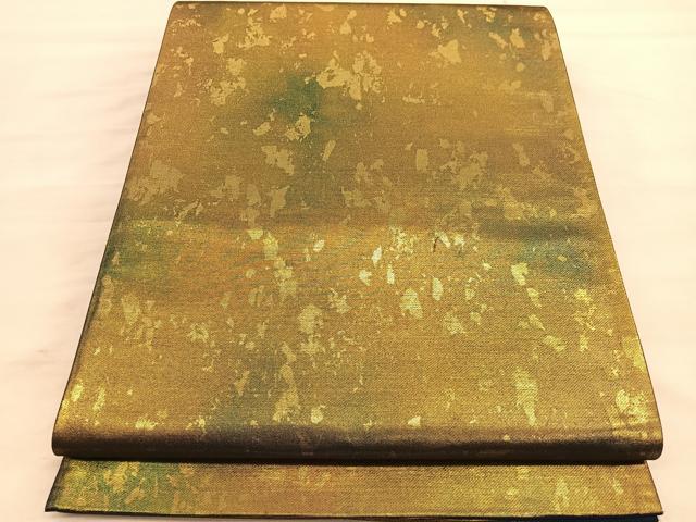 平和屋着物◎六通柄袋帯　箔散らし文様　金糸　引箔　正絹　逸品　BAAV5084hv