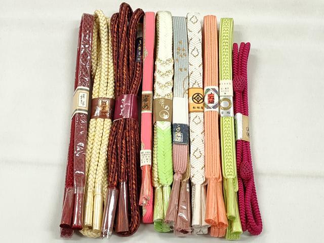 平和屋着物●和装小物　帯締め10本セット　高麗組　唐組　大和組　礼装用　金糸　さが美・松坂屋扱い　逸品　未使用　CABK4977qe