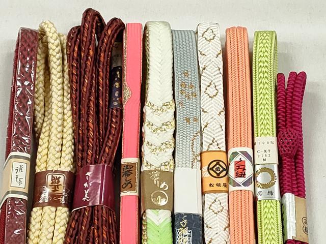 平和屋の平和屋着物●和装小物　帯締め10本セット　高麗組　唐組　大和組　礼装用　金糸　さが美・松坂屋扱い　逸品　未使用　CABK4977qe｜アングル2