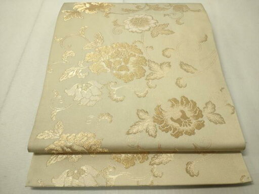 平和屋着物▼六通柄 本袋帯 花唐草文 金糸 正絹 逸品 CAAS2991ak 平和屋着物▼六通柄 本袋帯 花唐草文 金糸 正絹 逸品 CAAS2991ak