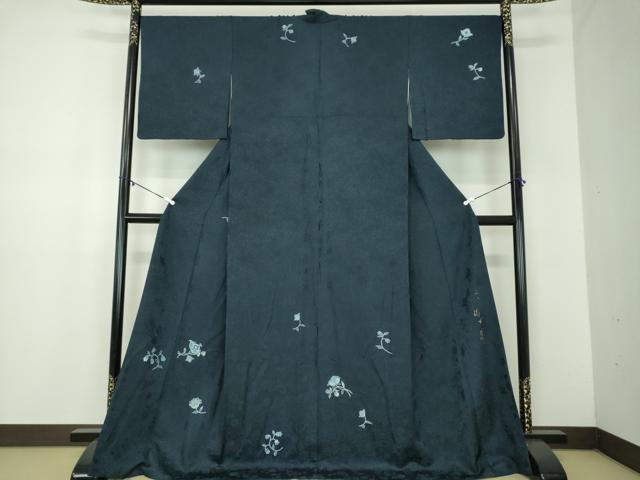 平和屋着物●京都印象派 友禅作家　橋本恵　訪問着　更紗花文　ロング丈　正絹　逸品　DABB4886ps