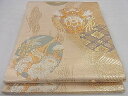 平和屋着物◎六通柄袋帯 向かい鳥花丸文 金糸 逸品 CAAD8925ou