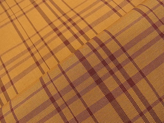 平和屋着物■本場縞大島紬 格子柄 逸品 CAAF0542dy