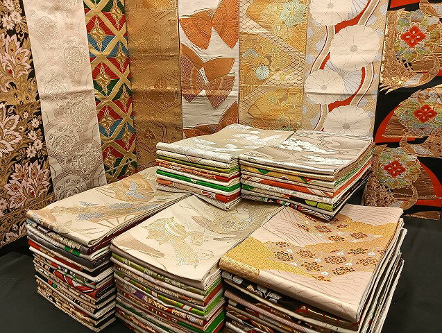 楽天平和屋平和屋着物■袋帯 西陣 まとめて100点 向かい鶴 孔雀 蝶 更紗 花柄 正倉院 楽器 金銀糸 など 着用可能多数 未使用品あり 全て正絹 mmm983