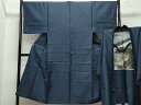 平和屋着物●男性 お召 アンサンブル 100亀甲 正絹 逸品 CAAR8136vf