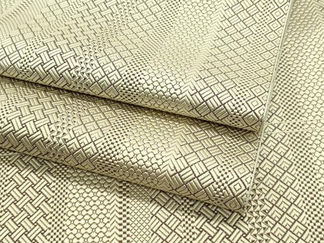 平和屋本店■極上　本場筑前博多織　草木染　手織工房　染匠：小森久　八寸名古屋帯　ジャバラ紋　逸品..