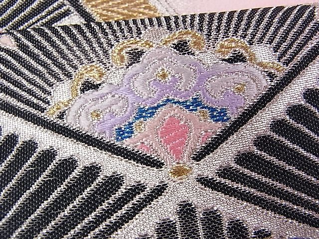 平和屋着物■六通柄袋帯　立波菱花文　金銀糸　逸品　dx0634