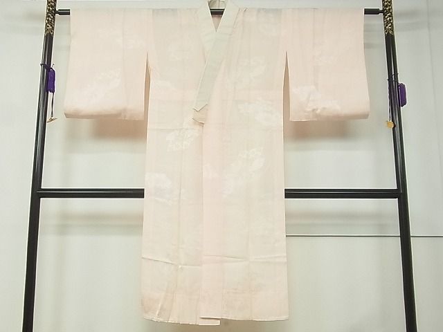 平和屋着物■上質な長襦袢　無双仕立て　地紙飛鶴花地紋　逸品　CAAF2118vf