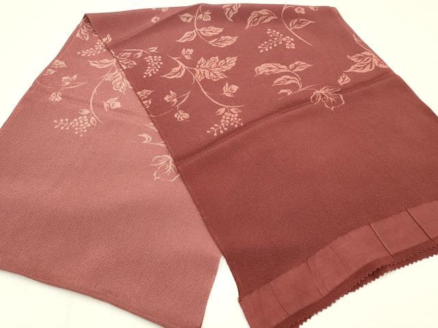 Folding Fan - 平和屋着物●和装小物　上質な帯揚げ　枝花文　暈し染め　鬼しぼ縮緬　逸品　AABB7172ay