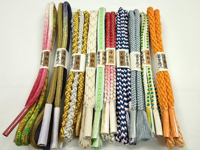 平和屋着物●和装小物　帯締め10本セット　豊縄流　手組み　貝の口組　小桜組　丸組　礼装用　金銀糸　逸品　未使用　CABF7527ju