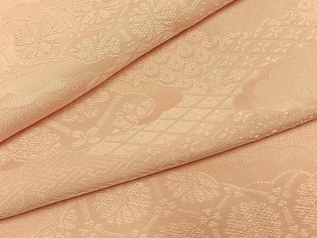 平和屋着物●上質な色無地　雲取り花地紋　虹色　正絹　逸品　AABH0502fy