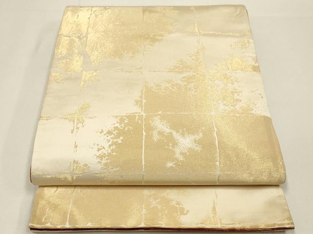 Rakuten - 平和屋着物◎両面 全通柄袋帯 霞格子 金糸 正絹 逸品 DABC9821qp