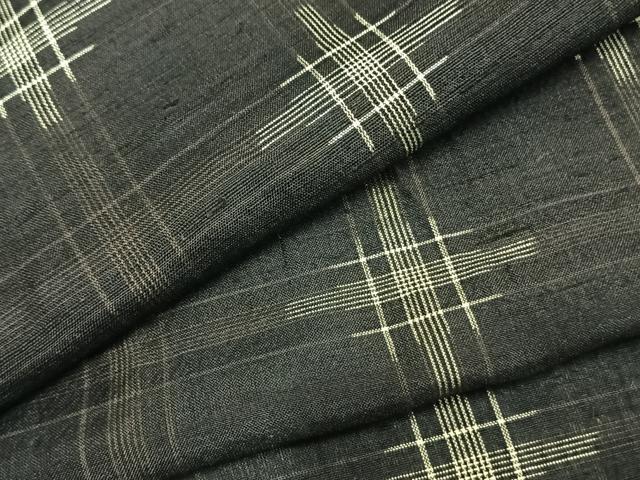平和屋着物＊夏物　紬　十字絣　正絹　逸品　AAAX5484fy