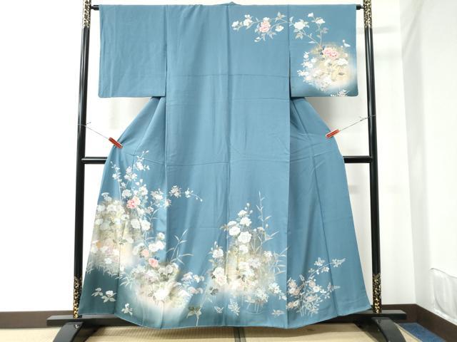 平和屋着物●訪問着　枝花文　暈し染め　金彩　正絹　逸品　CAAU2644yc