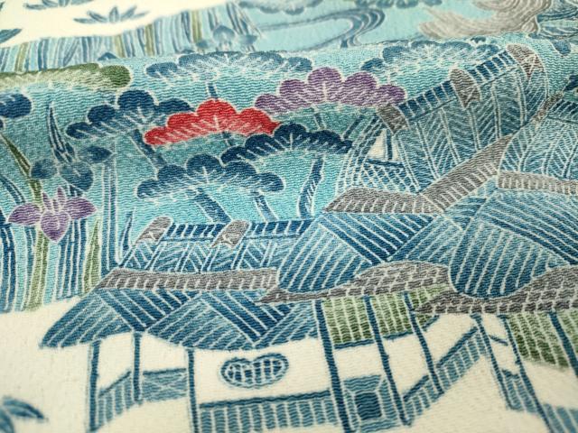 乐天商城 - 平和屋着物■上質な小紋　型染め　風景文　正絹　逸品　DABF0578ya