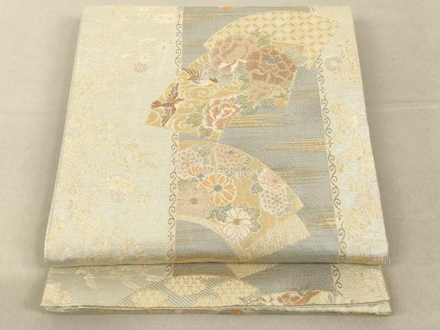 Other - 平和屋着物◎六通柄袋帯　地紙吉祥花鳥文　金銀糸　正絹　逸品　AAAL3079fw