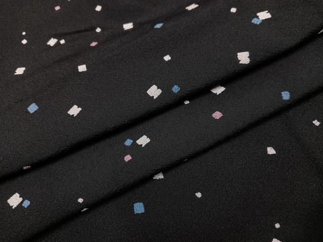 平和屋着物●上質な小紋　箔散らし文様　黒地　正絹　逸品　AABJ8498ph