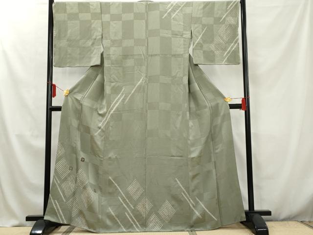 平和屋着物●訪問着　中国三大刺繍　相良刺繍　絞り　菱文　正絹　逸品　AAAW2557cs(4)