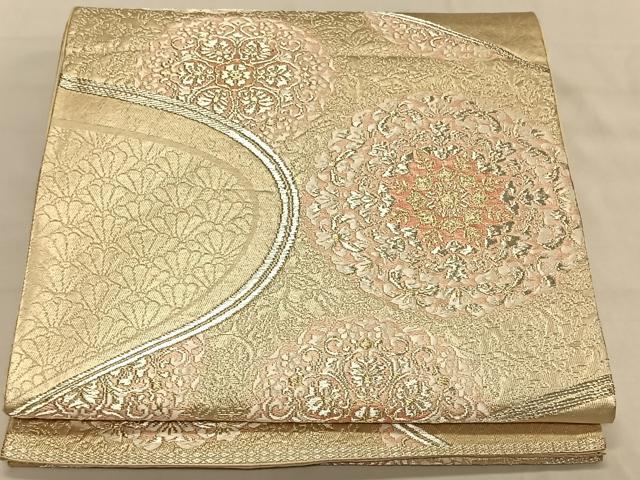 平和屋着物◎六通柄袋帯　正倉院花文　金銀糸　正絹　逸品　CAAV1757qv