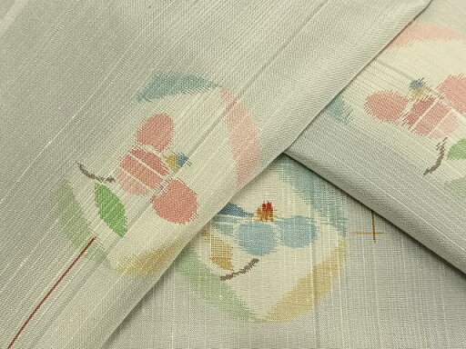 平和屋着物▽上質な紬 単衣 花丸文 正絹 逸品 AAAU4527fy 平和屋着物▽上質な紬 単衣 花丸文 正絹 逸品 AAAU4527fy