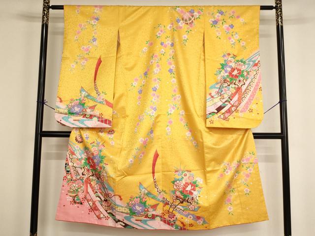 ■■■　サイズ　■■■ 【祝着】 身丈 133cm（肩から） 裄丈 57.5cm（肩上げ　0cm） 袖丈 75cm　縫込み 2.5cm 袖幅 32cm 前幅 18.5cm 後幅 26cm 着物縫いこみ 内揚げ 0cm （腰上げ　0cm） 裄 お袖側 約1.5cm　身頃側 約2.5cm ■■■　商品詳細　■■■ 着物【化繊】の状態は特に目立ったシミ汚れなどもなく大変良い状態です。 お安く出品致しますので、是非この機会にいかがでしょうか？ ■■■　注意事項　■■■ ■モニター発色の具合により色合いが異なる場合がございます。 ■寸法は多少の誤差が生じる場合がございますのでご了承ください。 ■縫込みの長さが左右非対称の場合は短い部分を記載しております。 左右非対称であってもご返品・お値引き等の保証は出来かねますので、ご了承の上ご購入をお願い致します。 ■シミ等のチェックには注意を払っておりますが、見落としがある場合もございますし、個人の見解も様々ですので神経質な方のご購入はお控えください。 ■箪笥に入っておりました着物や帯なので畳みシワや匂いがあるものもございます。 ■お休みは基本的に土日祝となりますが、その他臨時でお休みする場合がございますのでご了承ください。 ■商品の発送は平日のみの発送となります。 ■夜間と土曜、日曜日はお問い合わせの回答が遅れる場合がございます。 ■当店では、お直し、紋入れ、お手入れ等は承っておりません。 ■生地の状態（ヤケ、経年劣化等）によってはサイズ直しが出来ない場合がございます。 その点もどうかご了承のうえ、ご購入をお願いいたします。 ■弊社で取り扱う商品は一点ものにつき、時期や在庫状況に応じて金額が変更となる場合がございます。 ■検針は行っておりません。予めご了承いただきますようお願いいたします。 ■【洗える着物】と記載のある商品におきましては、商品お届け後に洗濯を行ってしまってからのご返品にはご対応しかねます。 念の為、専門店でのお手入れをお願いいたします。 ■写真に写っている物が全てになります。それ以外の付属品はございませんのでご了承ください。 ■着物のサイズ目安は下記を参考ください↓ ＜女性着物＞　お端折り次第で＋5cm　−1cmが着用可能サイズ 　例）身丈170cmの場合、身長160cm〜175cm ＜男性着物＞　身丈＋約25cm〜27cm程が適応身長 　例）身丈155cmの場合、身長180〜182cm
