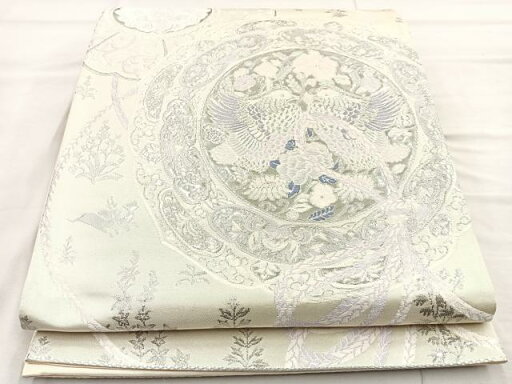 平和屋着物◎六通柄袋帯 唐織 清陵の詩 プラチナ箔 正絹 逸品 BAAO3101if 平和屋着物◎六通柄袋帯 唐織 清陵の詩 プラチナ箔 正絹 逸品 BAAO3101if