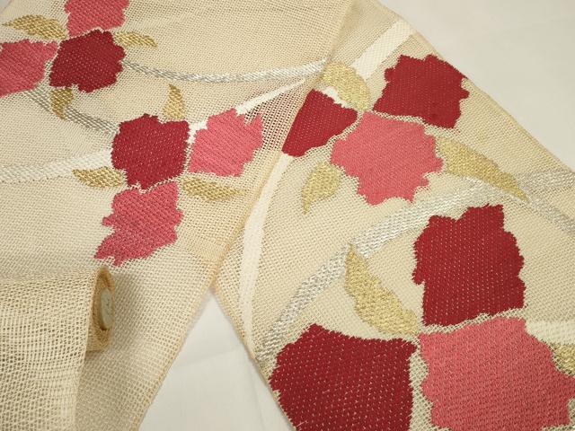 平和屋着物＊夏物　名古屋帯　帯反物　舞花文　金銀糸　逸品　未使用　DAAW7625zzz