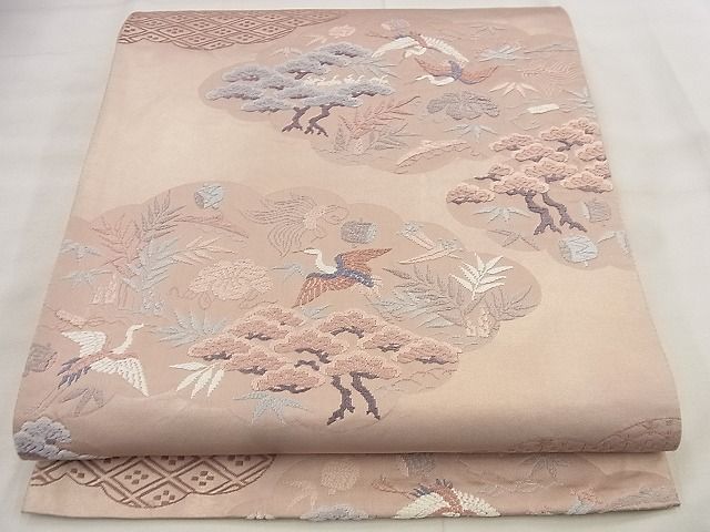 平和屋着物◎六通柄袋帯 唐織 飛鶴花文 逸品 BAAF8762qt