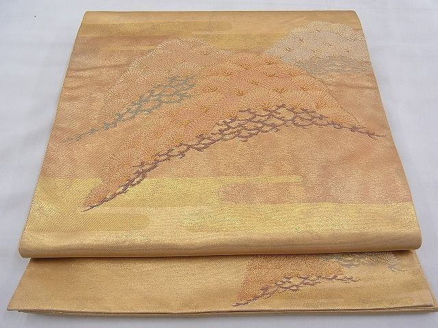 平和屋着物◎太鼓柄袋帯　寿松錦繍文　都路金錦　逸品　BAAF2021iy