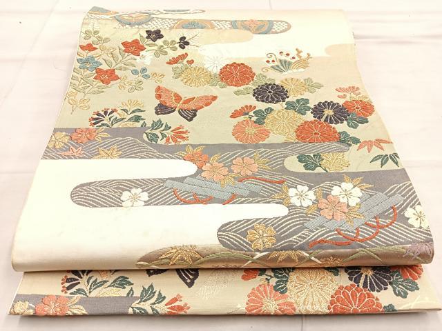 平和屋着物◎六通柄袋帯 唐織名錦遺芳 金糸 正絹 逸品 BAAO3107if