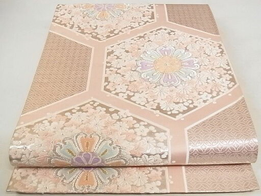 平和屋着物◎六通柄袋帯 唐織 正倉院亀甲花文 金銀糸 正絹 逸品 AAAH8397Ajz 平和屋着物◎六通柄袋帯 唐織 正倉院亀甲花文 金銀糸 正絹 逸品 AAAH8397Ajz