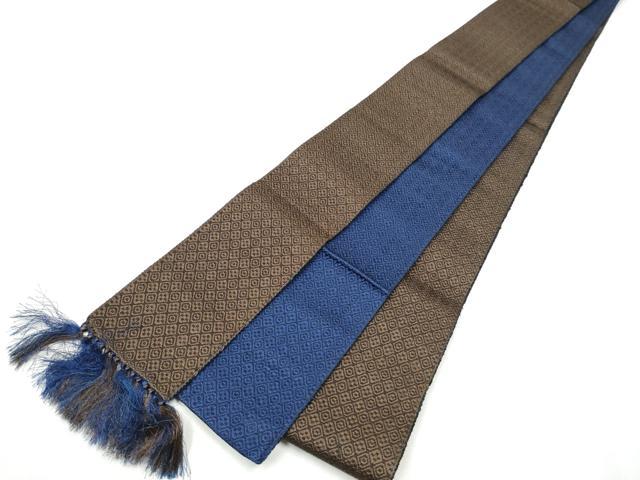 平和屋着物●男性 本場筑前博多織 両面 角帯 吉祥文 正絹 逸品 CABA0985hy