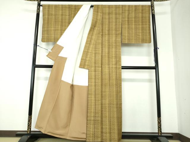 平和屋着物●上質な紬　変わり間道　正絹　逸品　未使用　DAAS3668ps