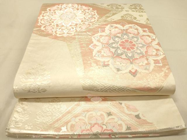 平和屋着物◎六通柄袋帯　正倉院花鳥文　金銀糸　正絹　逸品　DABA2075jm