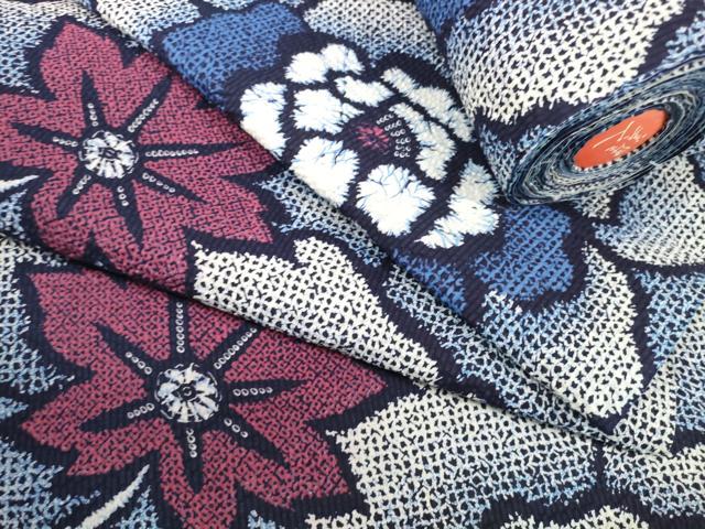 平和屋着物＊夏物　浴衣　反物　着尺　堅牢染　花散らし　綿　逸品　未使用　DABA7857zzz