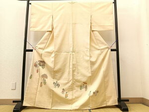 平和屋着物■京の名門・菱屋六右ェ門 紬 色留訪問着 人物文 正絹 逸品 BAAQ9308wb