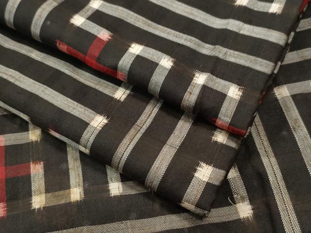 平和屋着物●希少　本場大島紬　龍郷絣　秋名バラ　正絹　逸品　CAAS7124yc