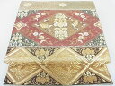 平和屋着物■六通柄袋帯 向かい鳥鳳凰花文 金糸 逸品 DAAD2228az