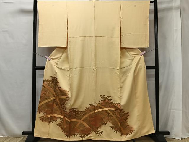 平和屋着物■豪華色留袖 駒刺繡 笹の葉文 暈し染め 金彩 正絹 逸品 CAAS6086kb
