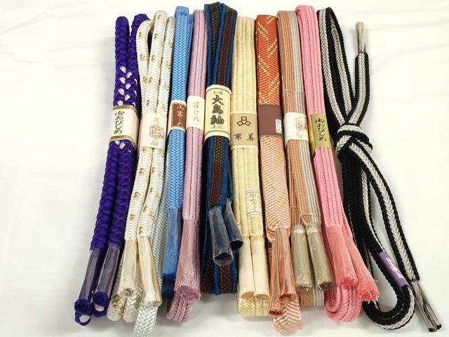 Other - 平和屋着物●和装小物　帯締め10本セット　組紐　本場大島紬　笹浪組　冠組　金銀糸　逸品　未使用　DABD7059zzz