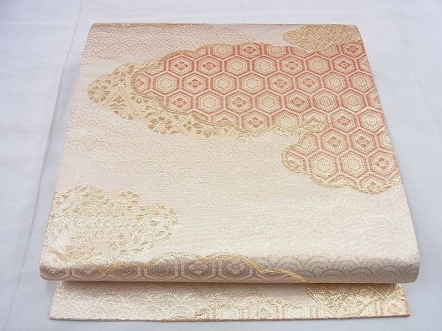 平和屋着物◎六通柄袋帯　雲取吉祥文　金糸　逸品　BAAG0568jm