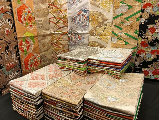 楽天平和屋平和屋着物■袋帯 西陣 まとめて100点 鳳凰 向い鶴 蝶 更紗 花柄 正倉院 宝相華 佐賀錦 金銀糸 着用可能多数 未使用品あり 全て正絹 mmm988