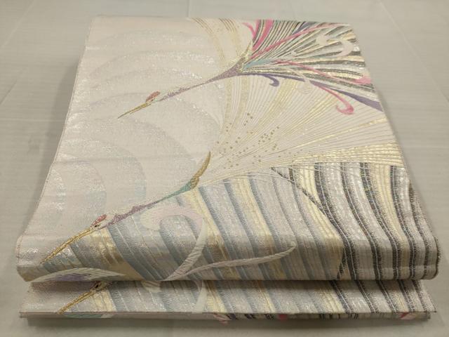 平和屋着物◎太鼓柄袋帯 唐織 飛鶴文 金銀糸 正絹 逸品 AAAN3240tg