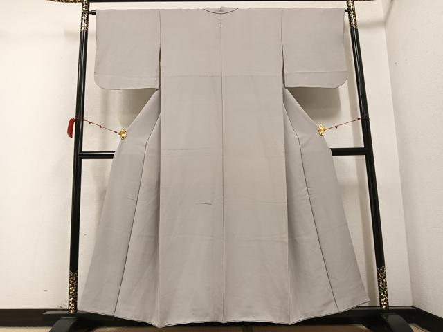 平和屋着物●上質な色無地　 薄鈍色　正絹　逸品　AABC1737ph(4)