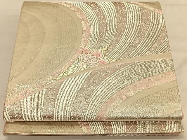 平和屋着物◎六通柄袋帯　唐織　流水更紗花文　金銀糸　正絹　逸品　CAAV1763qv