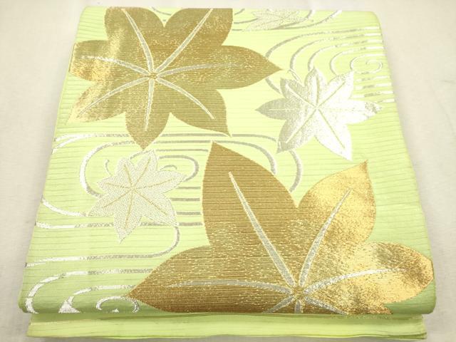 平和屋着物＊夏物　六通柄袋帯　竜田川　金銀糸　正絹　逸品　CAAV4841eg