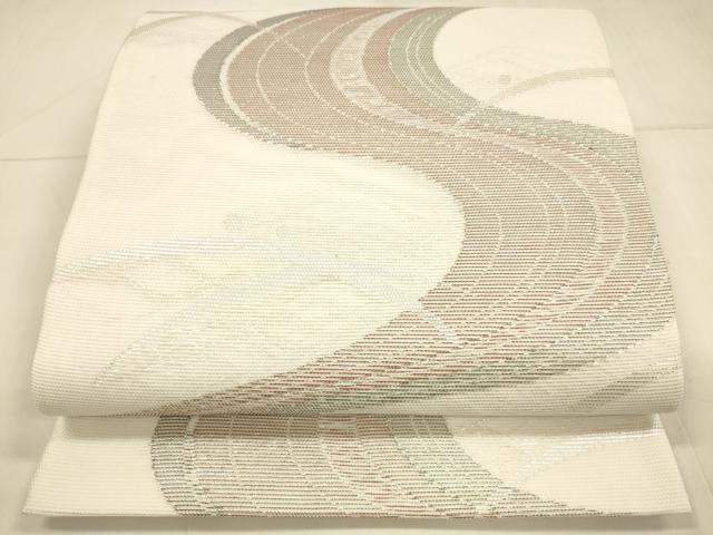 平和屋着物＊夏物　六通柄袋帯　流水露芝文　銀糸　正絹　逸品　DAAS2966cm