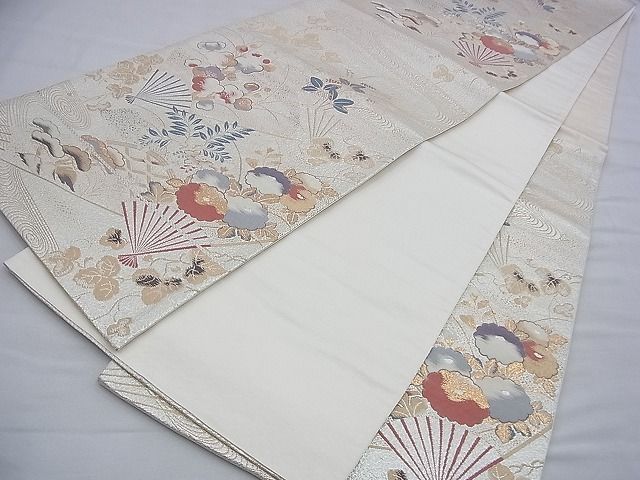 半幅帯（網目柄：パープル系）日本製 ロング 長尺 リバーシブル 細帯 浴衣 着物 小紋 レディース 女性 和装 和服【メール便OK】